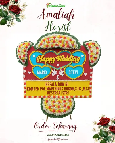 Karangan Papan Bunga Pernikahan di Plembutan